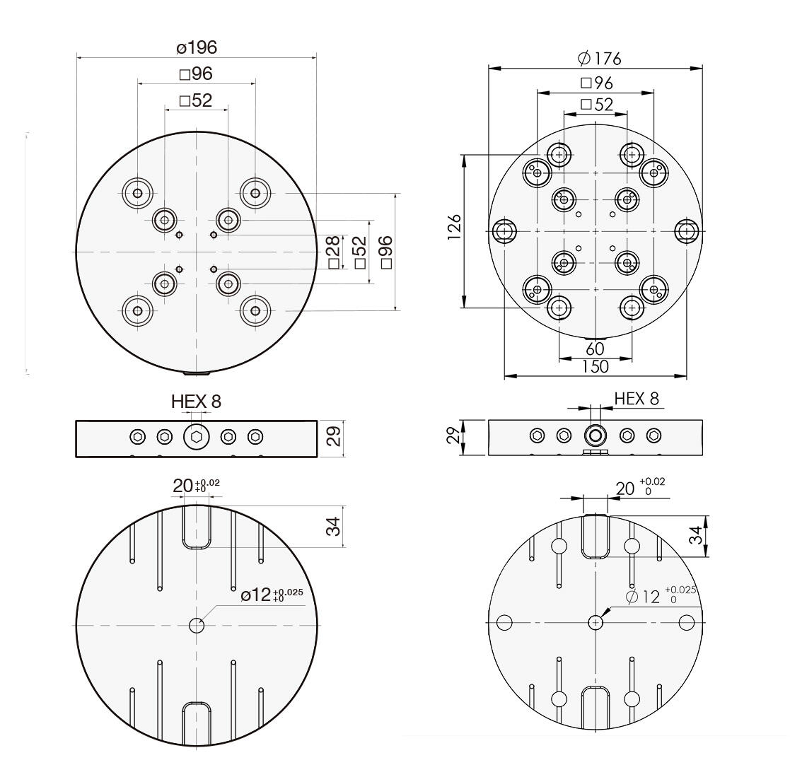 52/96 COMBO PLACA PUNTO CERO_ 196mm y 176mm